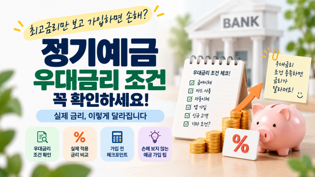 정기예금 우대금리 조건 총정리|최고금리만 보고 가입하면 안 되는 이유 1 정기예금썸네일