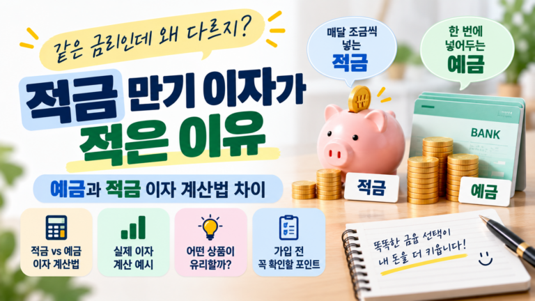 적금 만기 이자가 적은 이유|예금과 적금 이자 계산법 차이 1 적금만기썸네일