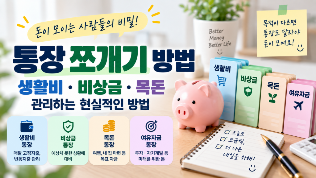 통장 쪼개기 방법|생활비·비상금·목돈 관리하는 현실적인 방법 1 통장쪼개기썸네일