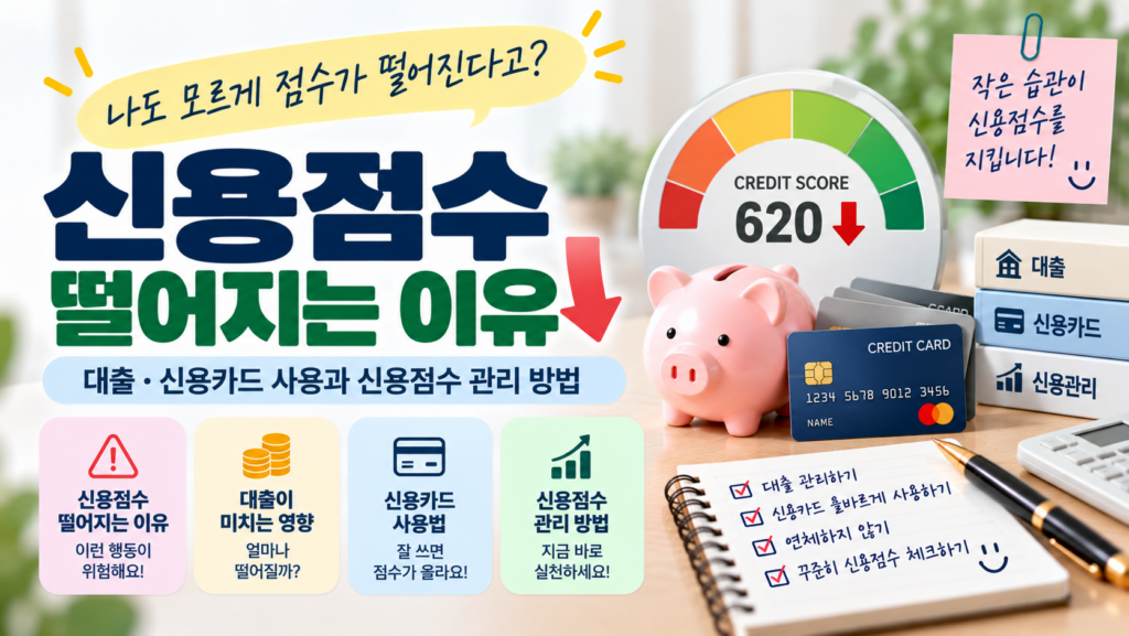 신용점수 떨어지는 이유|대출·신용카드 사용과 신용점수 관리 방법 1 신용점수썸네일