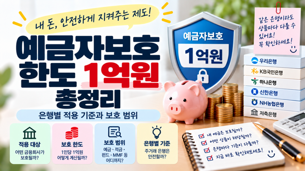 예금자보호 한도 1억원 총정리|은행별 적용 기준과 보호 범위 1 예금자보호썸네일