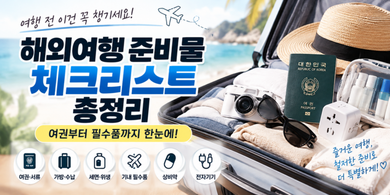 해외여행 준비물 체크리스트 총정리|여권부터 꼭 챙겨야 할 필수품까지 8 여행체크리스트썸네일