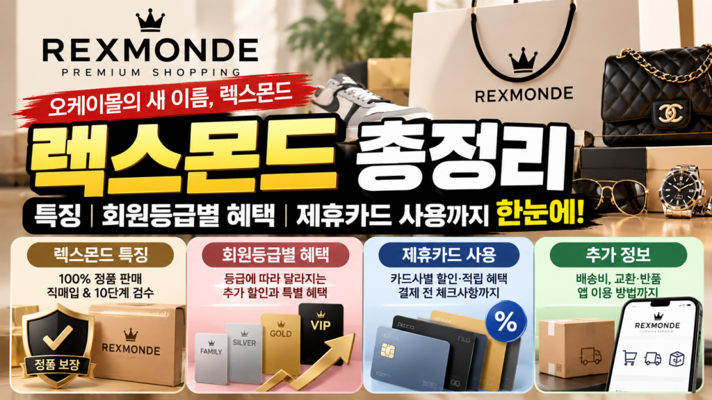 렉스몬드 특징 회원등급별 혜택 제휴카드 사용 등 총정리 (예전 오케이몰) 1 렉스몬드썸네일