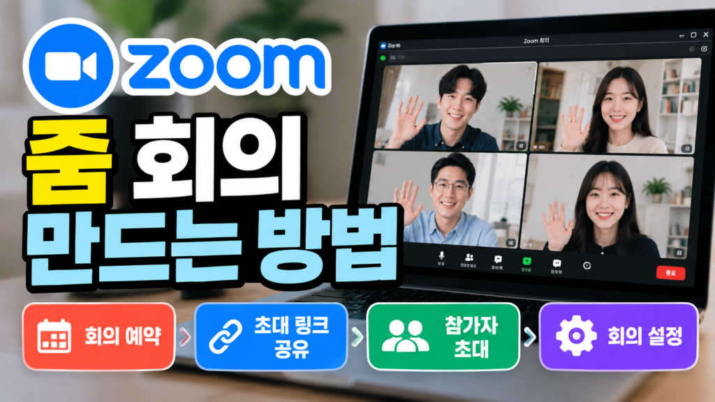 줌(ZOOM) 회의 만들기 완벽 가이드|회의 예약부터 초대 링크 공유·참가자 초대까지 1 줌썸네일